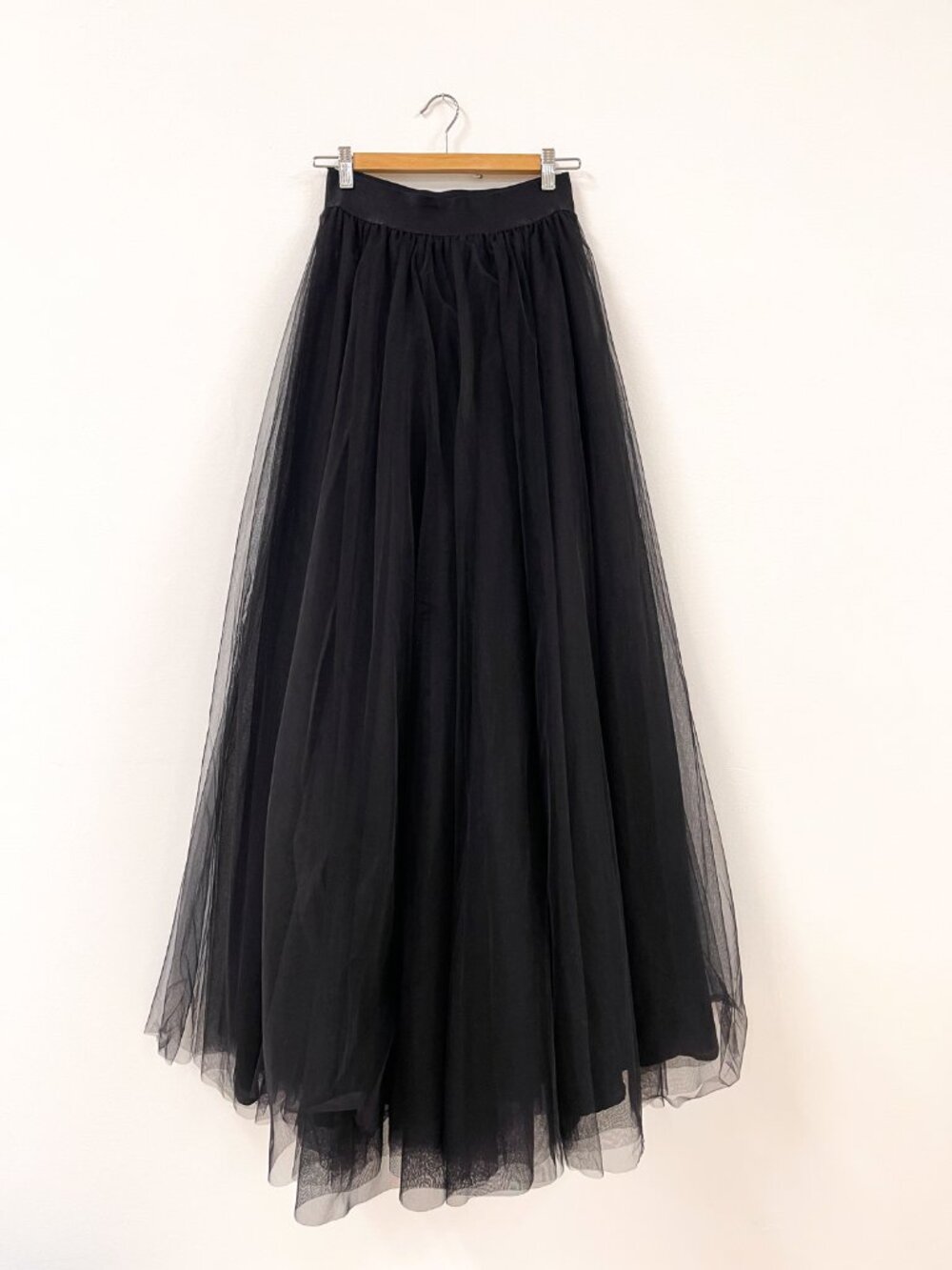 Kikiriki full length black tulle skirt size s